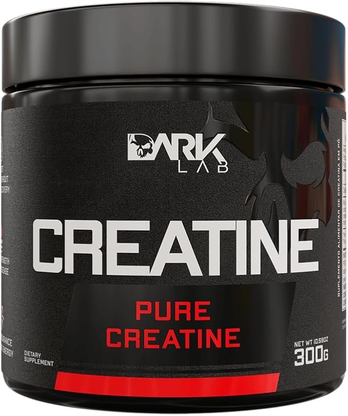 Creatina Pura Dark Lab 300g, Monohidratada 100% de Pureza, Sem Glúten, Sem Sabor